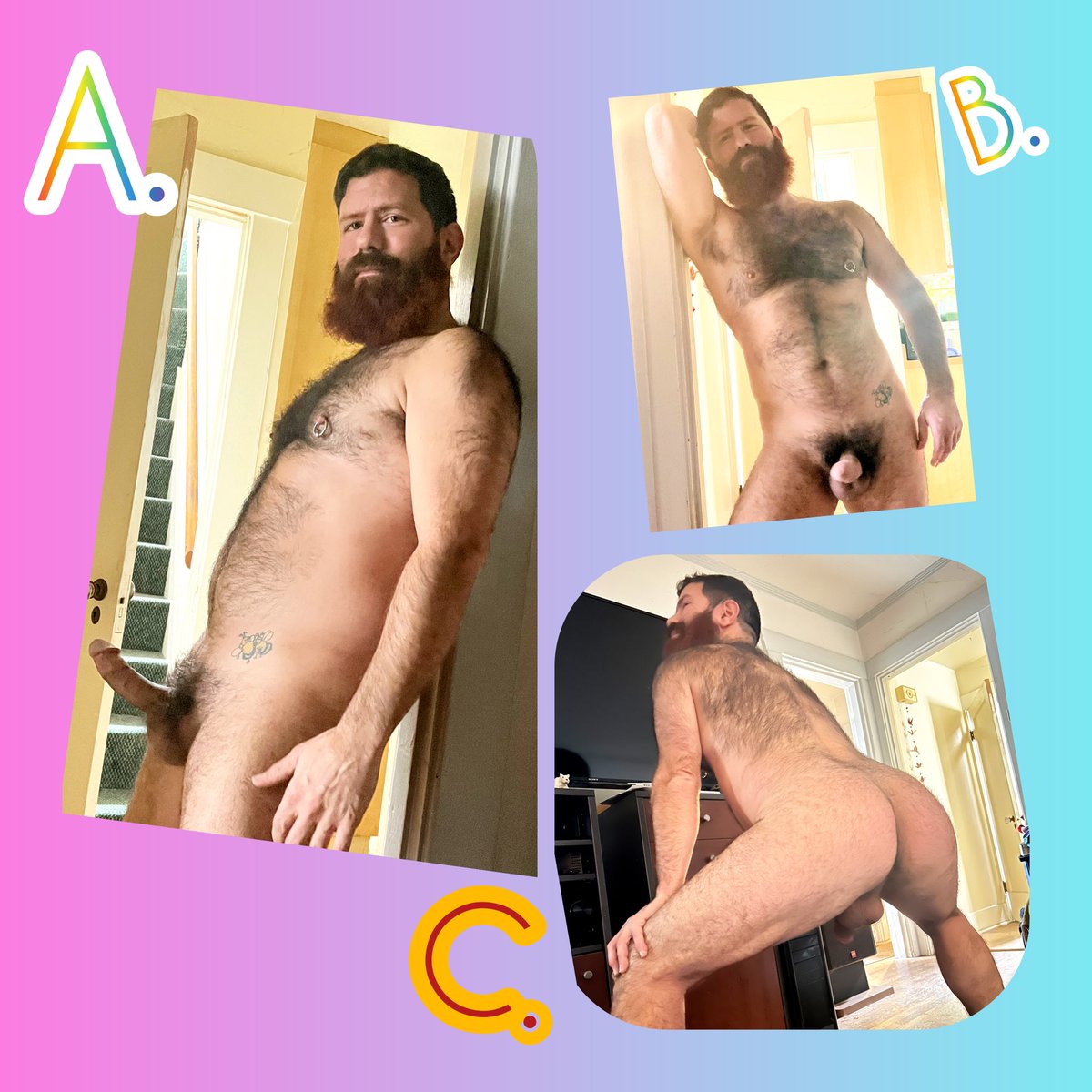 Retweet if A. is your favorite. Like ❤️ if B. is your favorite. Comment if C. is your favorite. Also, DM if you wanna tell me things.. sexy things. #polesareopen #vote