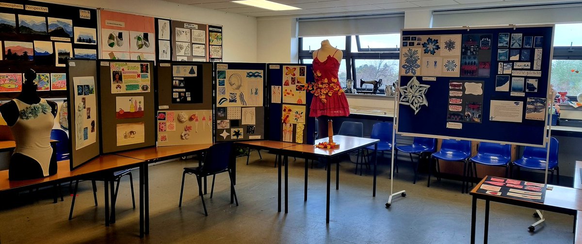ArtsGHS's tweet photo. @Miss_McCreadie and I held an S3 exhibition to celebrate our pupils success. Our classes worked very hard to pull this together. #Proud teachers @GracemountHigh thank you to all of the pupils and teachers that came along to support https://t.co/7pj6fTjagZ