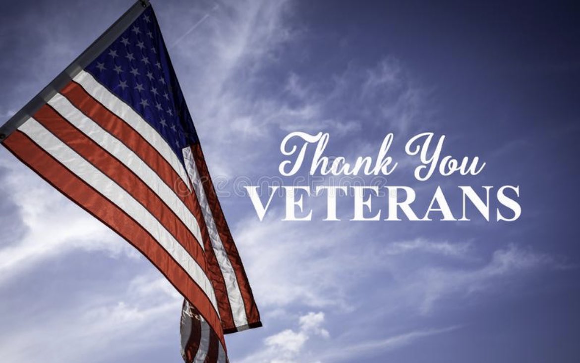 Happy Veteran’s Day to all of those who have served and continue to serve.  We thank each and everyone one of you! #VeteransDay 🇺🇸