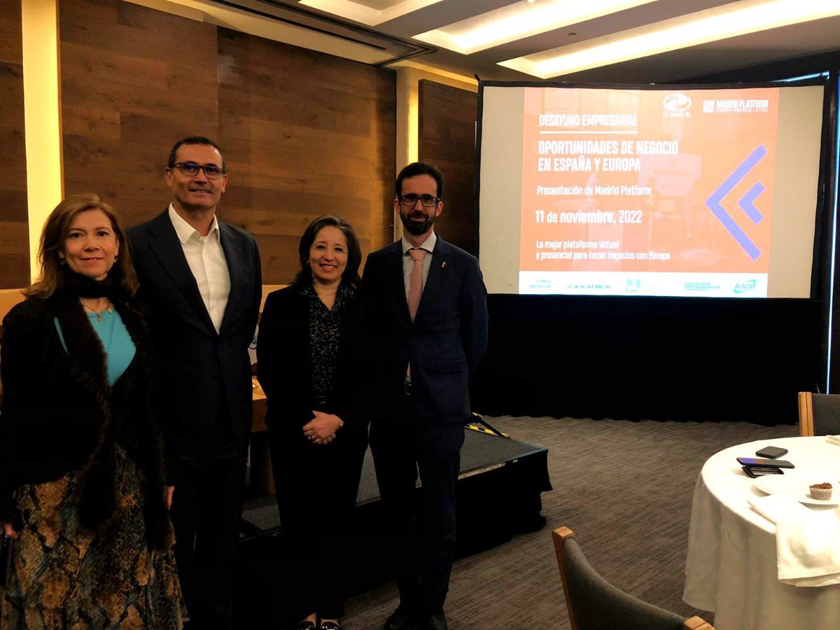 ComceOficial's tweet photo. 👏Agradecemos a las empresas que nos acompañaron y a nuestros panelistas Álvaro Pastor @ICEXMexico, Liliana Padilla @SE_mx y Carlos Morales #MadridPlatform https://t.co/2tFdW2YdzR