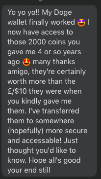 arwyn_official's tweet photo. So, Facebook still exists apparently and I JUST received this message from an old friend.. 

DEFINATELY DO NOT BUY #mikaboshi

I'll probably just give u some kek. 

In fact i will giveaway 

ONE MILLION mikoboshi 

to anyone who buys my art today.
#doge #community #hypermemes https://t.co/CozhIflaWT