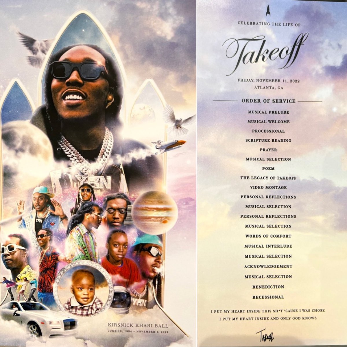 Takeoff’s funeral program