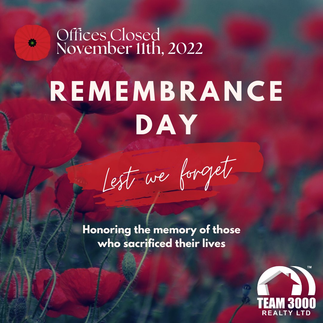 Team3000Realty's tweet photo. Today we reflect on and honour all the brave individuals who have sacrificed and served our nation. #LestWeForget #RemembranceDay https://t.co/6cqDPuBEv7