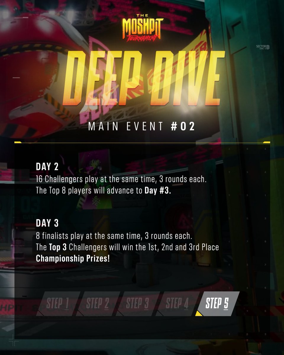 𝐃𝐄𝐄𝐏 𝐃𝐈𝐕𝐄: 𝐌𝐀𝐈𝐍 𝐄𝐕𝐄𝐍𝐓 ⭐️
 
[09 - 10 - 11 DEC] Compete against the best of the best.
 
The Championship Title is waiting for you 🥇
 
#MoshpitTournament🏆