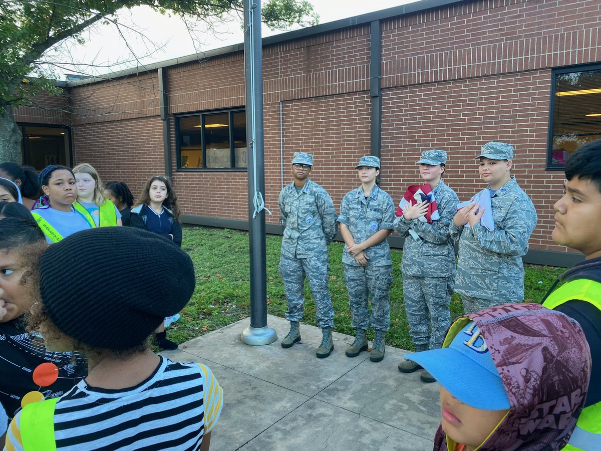 Happy Veterans Day! We honored our Vets at @WellsBranchAIA today with the help of the @MHSMavs JROTC cadets, and several visiting community veterans. Thank you for your service!