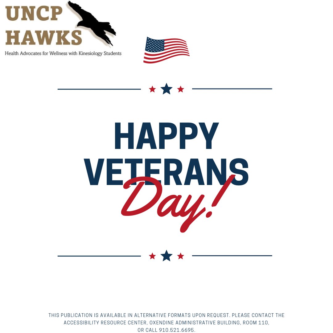 uncphawks's tweet photo. HAWKS would like to recognize #VeteransDay today by thanking all of the men &amp; women who served and continue to serve our country!🇺🇸

#uncp #uncpembroke #bravenation #uncp22 #uncp23 #uncp24 #uncp25 #uncp26 #uncp27 https://t.co/gJGErw1QSk