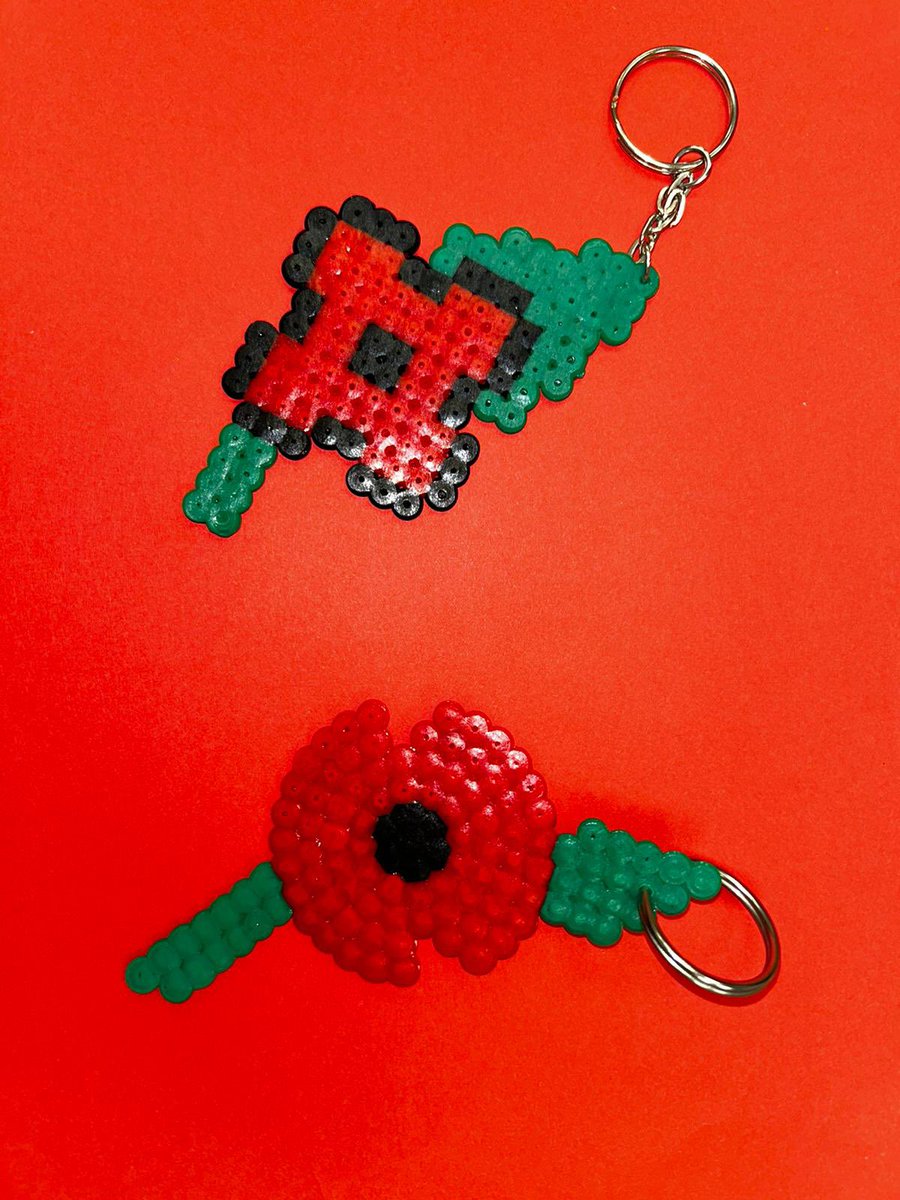 OTCWP1's tweet photo. This morning, patients on Lakefield ward created poppy designs using hama beads, before turning them into keyrings. They also held a 2 minute silence to mark the end of World War 1 in 1918. #HowWillYouRemember? #ArmisticeDay2022 https://t.co/yLUoHoCYli
