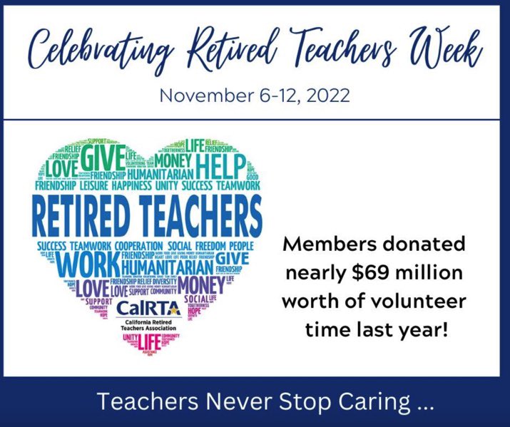 We're SO grateful 2 our  retired teachers who continue 2 share their time, creativity + wisdom w/ #AlhambraUSD: They volunteer in classrooms, at  #ATA Food Pantry, as contact tracers + substitute teachers, work w/partner non-profits, mentor new teachers..
#RetiredTeachersWeek 
￼