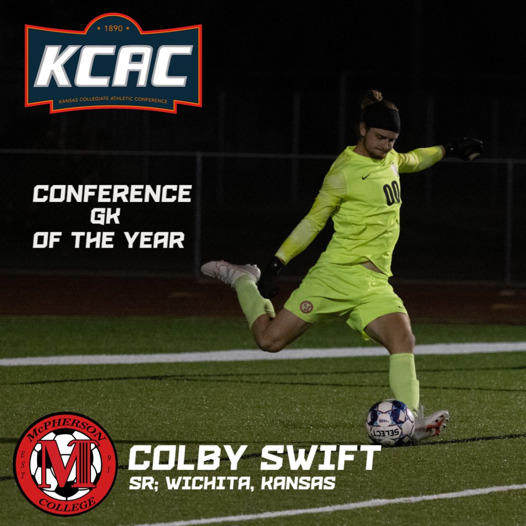 Colby Swift named the KCAC Conference Men's GK of the Year for a second consecutive season! His career will be remembered as one of the best to play between the sticks for the Bulldogs!