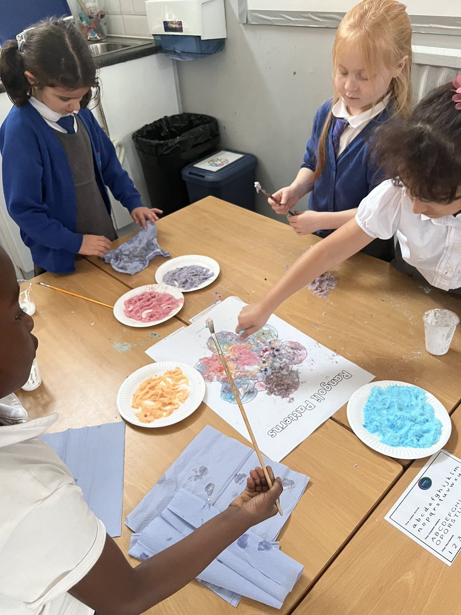 In RE today, we made our own Rangoli Patterns after learning that Hindus create them in their homes when celebrating Diwali @stsilasschool #SilasRE