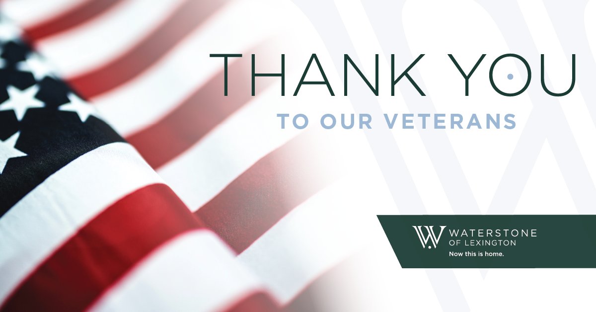 WaterstoneLex's tweet image. This #VeteransDay, #WaterstoneOfLexington is celebrating those who have sacrificed and fought for our nation's freedom. We thank you for your service today - and every day.🇺🇸