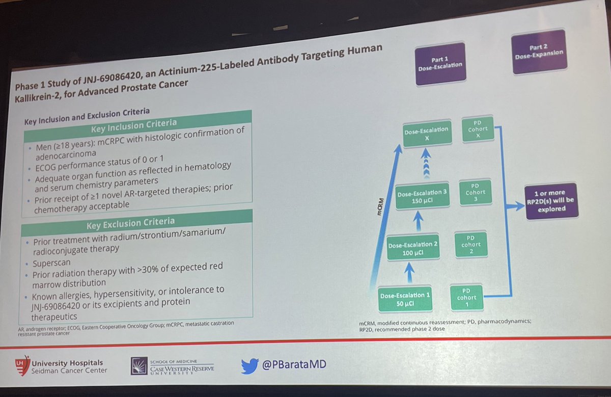 #DAVABanffGU @OMIonc Enjoyed the wonderful talk by @PBarataMD @cwru on novel alpha therapy with Actinium-225, targeting a Hk-2 antigen on #ProstateCancer @GUONCGarciaJA 👉Unprecedented drug development in prostate cancer @OncoAlert @urotoday @PCF_Science