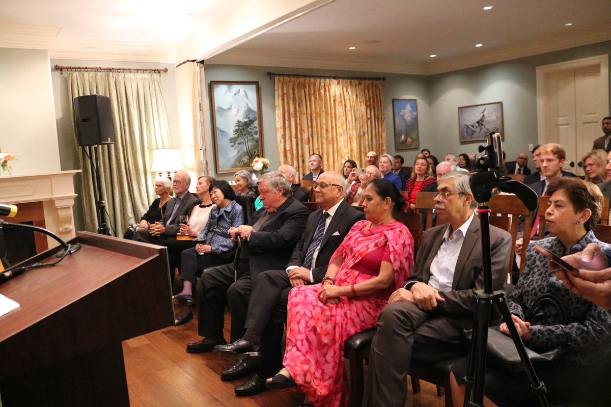 nepalembassyusa's tweet image. To mark the 75th anniversary of the establishment of diplomatic relations between Nepal and the United States, the Embassy hosted a musical evening by Sur Sudha, the popular Nepali classical instrumental band, among the guests from various US government departments.. (1/4)