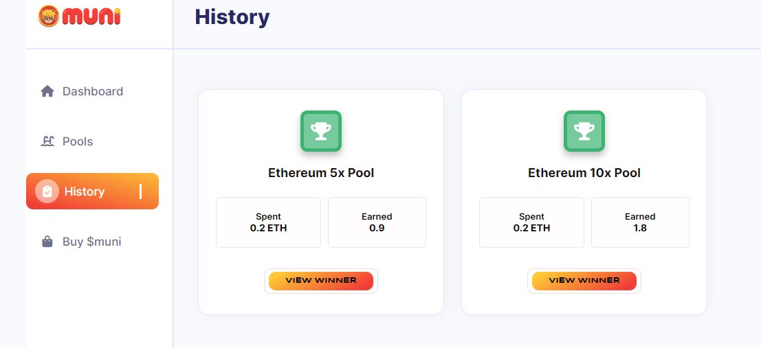 MuniToken's tweet photo. MuniPlay our second utility is now live. A winner has already been paid 2e from our first prize pool. More to come! https://t.co/sqnVW6vi1A