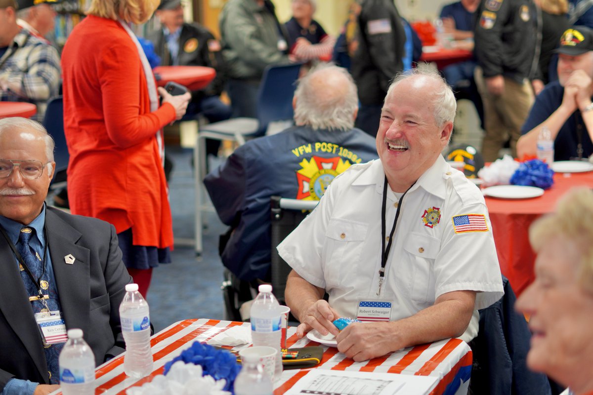 WhitnallSchools's tweet photo. Whitnall Middle School held another incredible Veterans Day celebration this year. There was a ceremony with speeches and performances, and the students presented @SSHonorFlight with the over $2,000 they raised! https://t.co/DIvQuycNSV