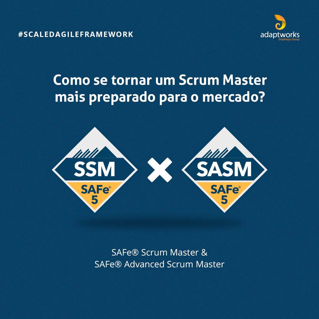 SAFe® Scrum Master X Advanced Scrum Master:
Entenda as diferenças...SM > bit.ly/327WcED e 
Advanced SM > bit.ly/3gJ7iUy
