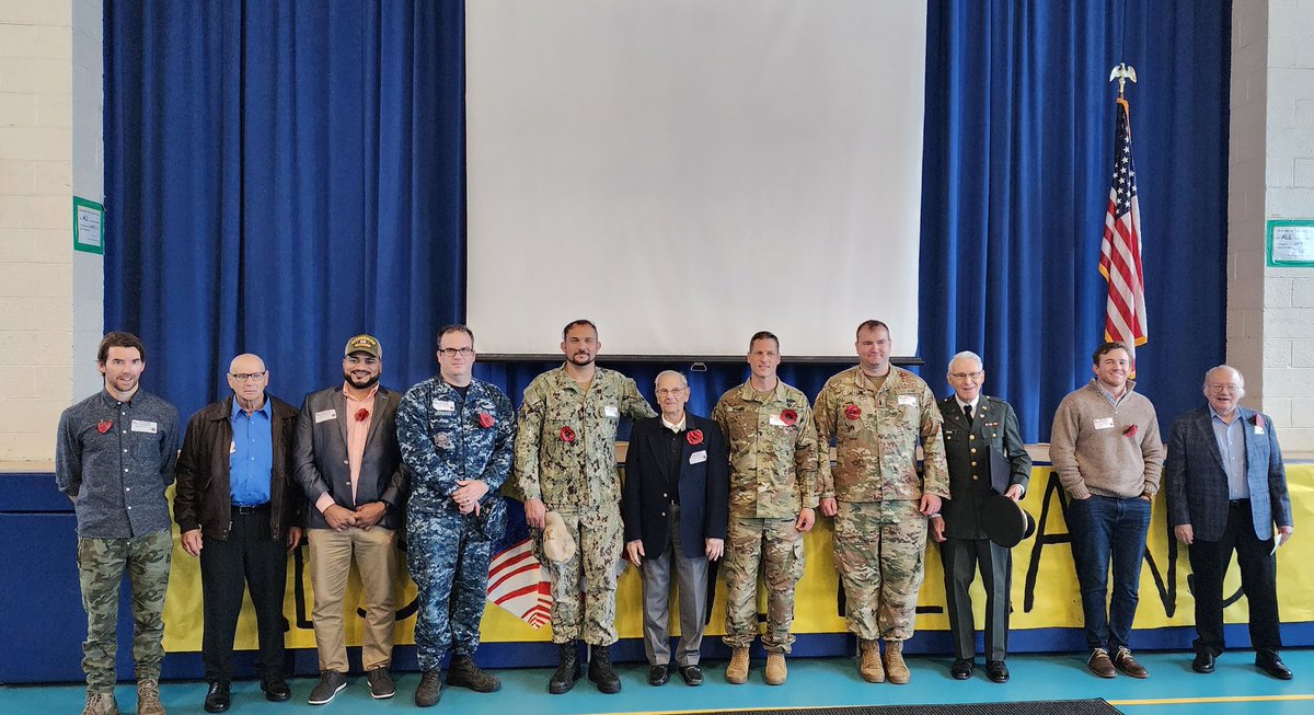 Principal_Labro's tweet photo. Our first whole school assembly in over two years in honor of Veterans Day was a huge success. What an honor and privilege to host such a wonderful event! 🇺🇸 Thank you, Veterans! https://t.co/L3cH8pjXzV
