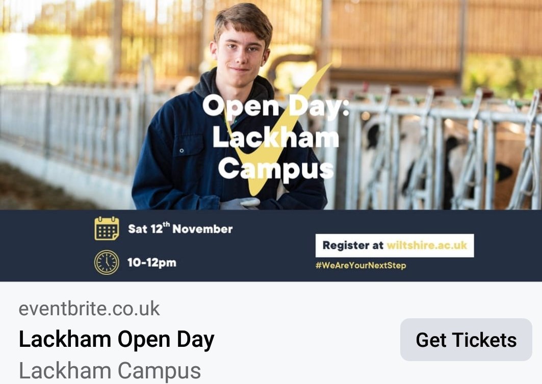Open Day: Wiltshire College, Lackham - tomorrow- Saturday 12th November 10am-12.   wiltshire.ac.uk/events/lackham…