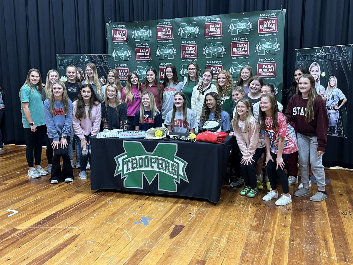 TrooperSports's tweet photo. Congrats to Laklyn Nichols on signing with @LetsGoICC softball! @LeeCoSchools_MS @MHSTroopers https://t.co/f4nLhKFl62