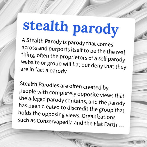 Urban Dictionary on Twitter "stealth parody https//buff.ly/3Ga9eWb"