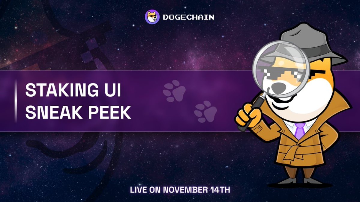 1/4
Hey Shibes, staking is almost here. 🤯

We are running some of the final tests over the weekend. Meanwhile, have a sneak peek into the #Dogechain #PoS user interface. 👀

⚠️ Disclaimer: Please note that this is a testing version of the UI, and may still undergo some changes