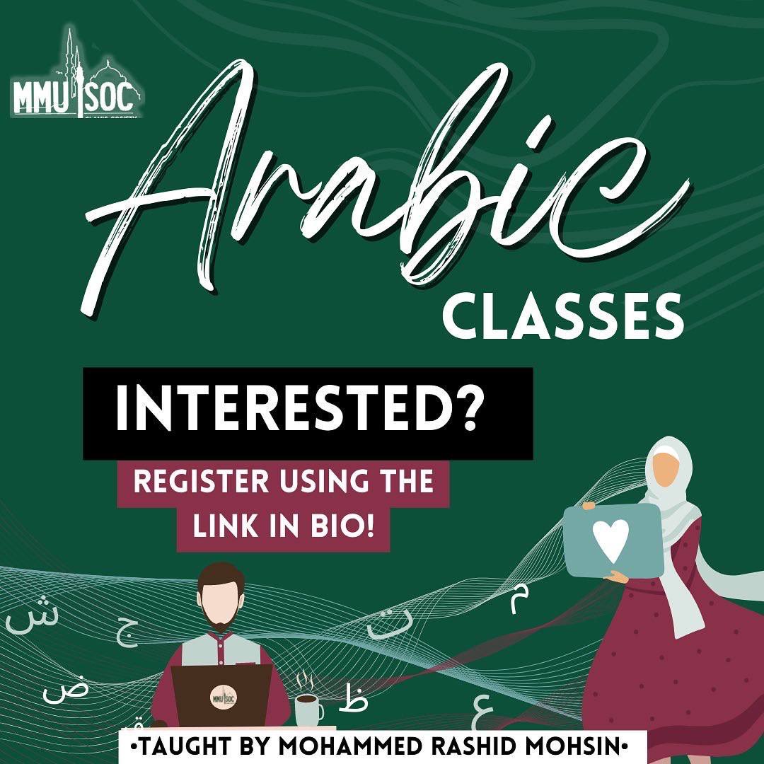 mmuisoc's tweet photo. ✨WEEKLY ARABIC CLASSES✨

Arabic Classes will be starting from next Monday, 14 November 2022!! 

Every Monday, from 5 PM - 7PM, Ustadh Mohammad Rashid Mohsin will be hosting the Arabic classes in the Business School! https://t.co/Wku1x6Vmhd