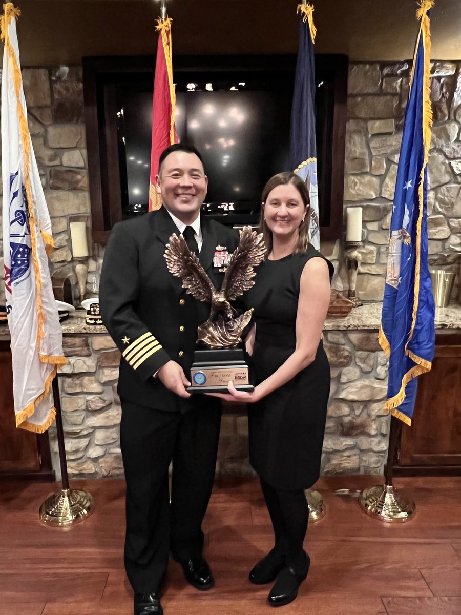 coalfire's tweet photo. As we observe #VeteransDay, we reflect on the growth in the # of veterans at Coalfire. We set out in 2016 to double the # of veterans at our company, &amp; 6 yrs later, we've more than tripled that! Last night, we accepted the Secretary of Defense Employer Support Freedom Award @ESGR https://t.co/SC8Akn1iEi