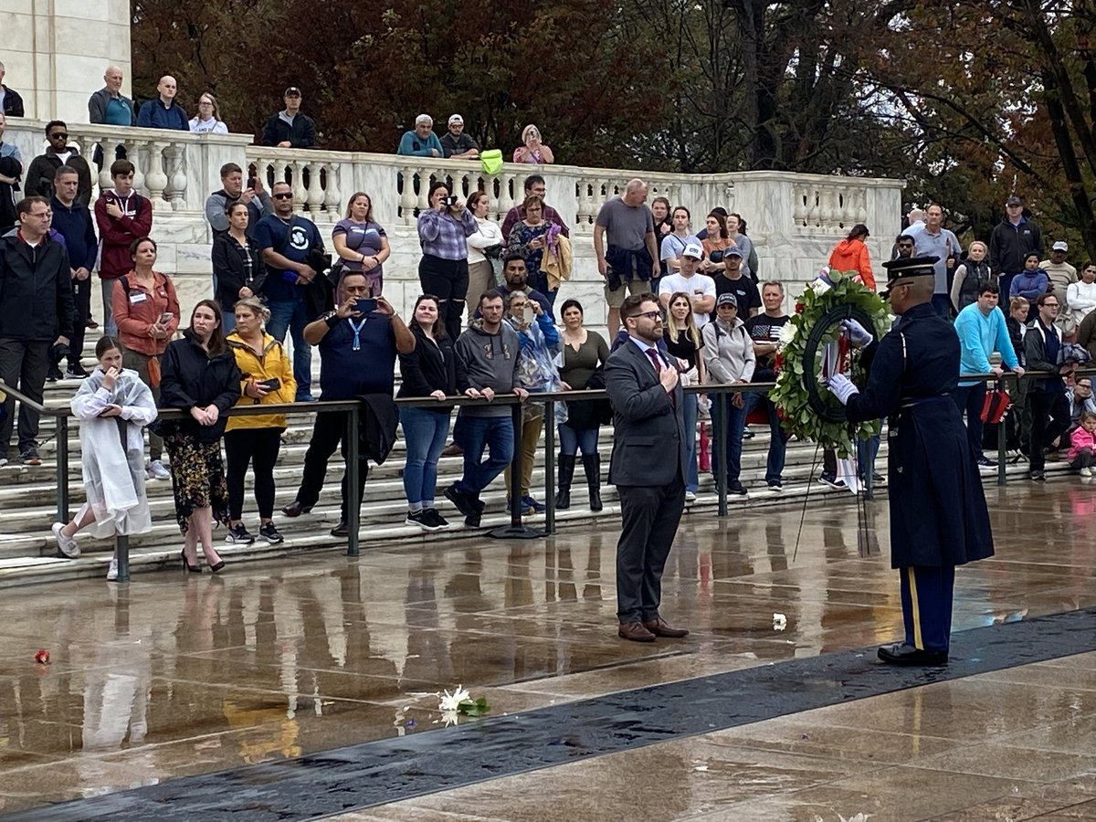 Happy Veteran's Day! It was a pleasure to honor my brothers and sisters in arms and represent the @USMCRA in today's ceremony at Arlington National Cemetary.