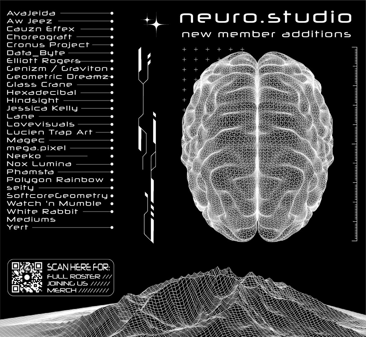 our team is growing fast. we are happy to announce a new round of artists to our roster. welcome to the studio. 🧠🧠