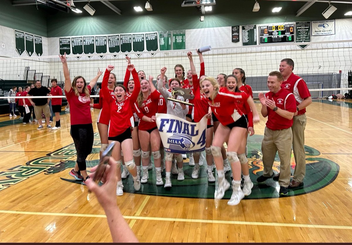 Huge road win for #6 Melrose over #3 Duxbury, 3-1! The ML12 Freedom  Division Champions are making a repeat trip to the final four in The MIAA Division 2 State Volleyball Tournament! #MelrosePS (courtesy photo)