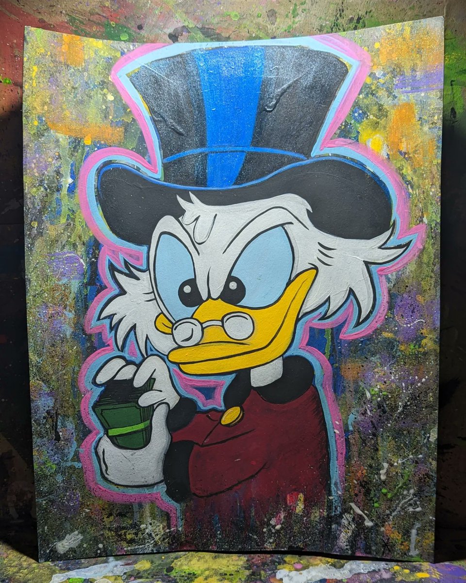 XyleinaA's tweet photo. The Richest Duck in the World - Scrooge McDuck or as I like to call him, Uncle Scrooge 🤘🏽 acrylic on 11x14" paper. Avail for anyone who is interested 🖤

#scroogemcduck #unclescrooge #unclescroogemcduck #ducktales #childhoodcartoon #scrooge https://t.co/GtzQlE8cTC