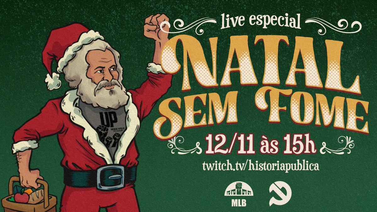 Amanhã eu farei uma live de arrecadação para o Natal Sem Fome do <a href="/MLB_nacional/">Movimento de Luta nos Bairros, Vilas e Favelas</a>, ficaremos o dia inteiro na Twitch e teremos a ilustre presença da <a href="/polianamlb/">Poli</a>! Espero vocês lá!