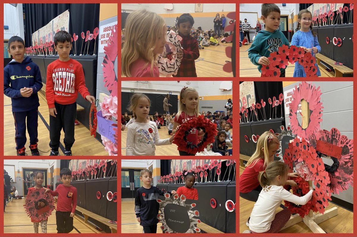 The rain changed the plans that our Kinders and Grade 1 teachers had for Remembrance Day but the team quickly adapted their plans and made it work!  This was the first assembly for most of our primary students and they were all very respectful throughout the assembly.