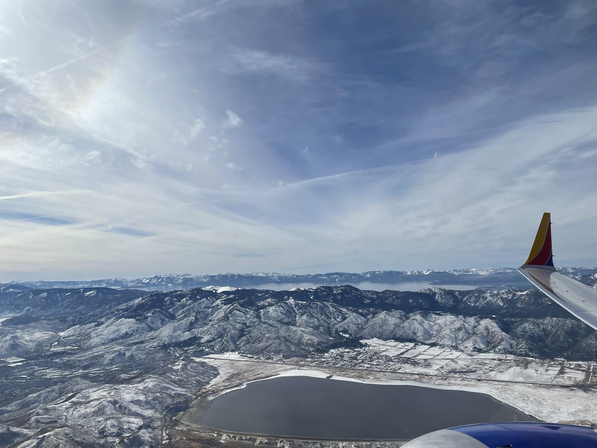 Always beautiful leaving <a href="/RenoAirport/">Reno-Tahoe Int’l Airport</a> <a href="/SouthwestAir/">Southwest Airlines</a> #doublelakeview #LakeTahoe #Washoelake
