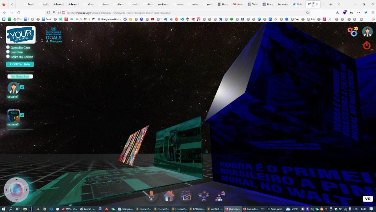 mespper's tweet photo. For a great artist, why not something more immersive with #VR, #XR and #AI?

For sure and...done | - no public access - |

From Brazilian to Brazilian. Congrats on the amazing/awesome arts, @kobrastreetart

- https://t.co/TT6LPRpuEB

- Music: @alokoficial - Me and You Feat. IRO https://t.co/4kolwI7Nxi