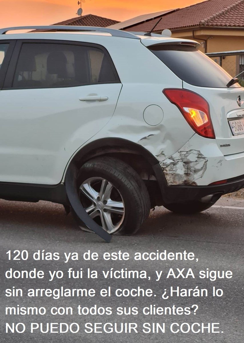 No suelo pedir este tipo de cosas pero PIDO ENCARECIDAMENTE a mis seguidores y todo el que lea esto, que retuitee. <a href="/AXASegurosEs/">AXA España</a> no me arregla el coche asegurado con ellos. Sigue dándome "largas" tras un tercio de año sin un coche que me costó mucho trabajo poder comprar.