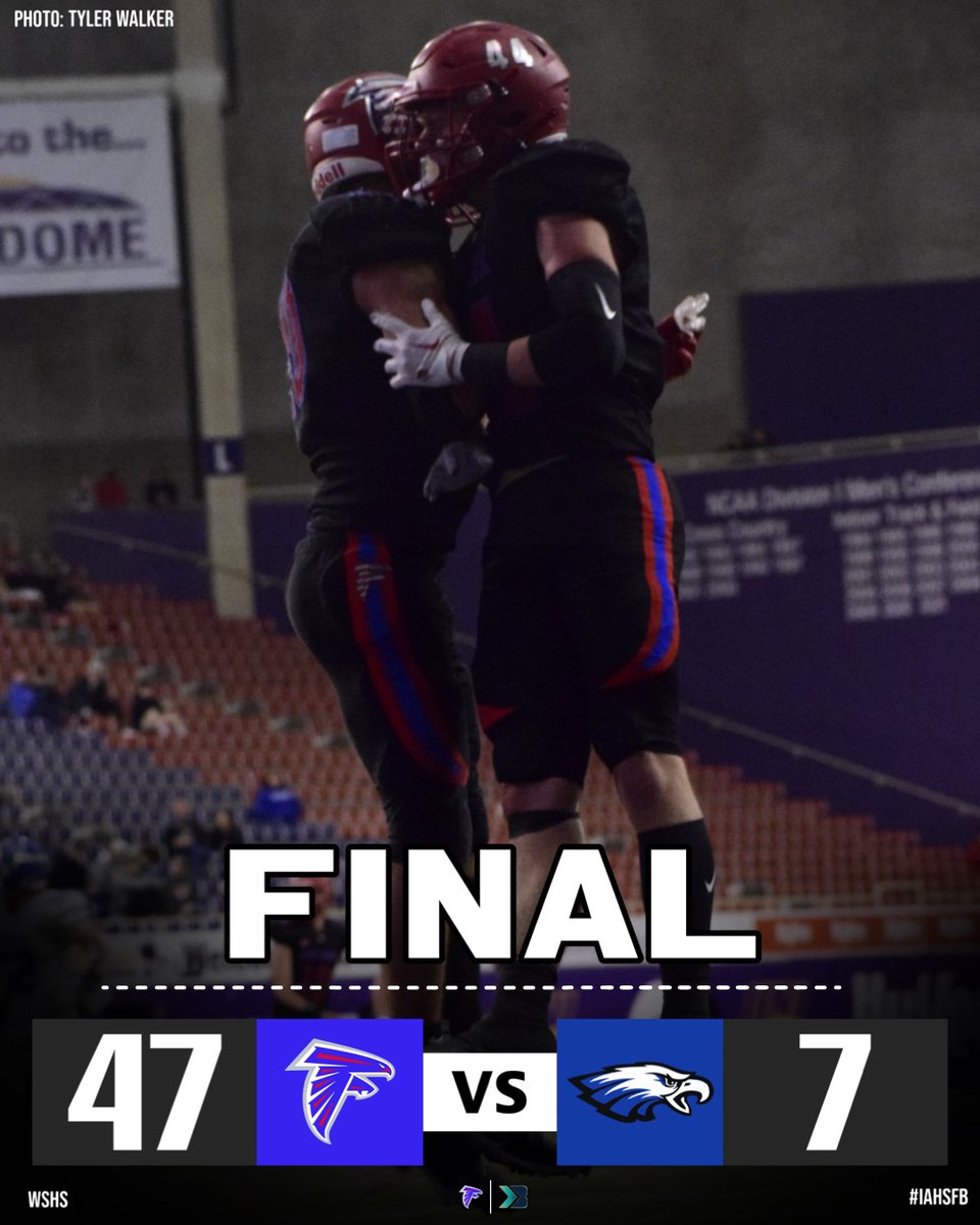 𝙁𝙄𝙉𝘼𝙇 𝙎𝘾𝙊𝙍𝙀

West Sioux dominates Underwood 47-7 🤯

They will play Van Meter in the Class 1A Championship!

Post Game thoughts ⬇️🤔