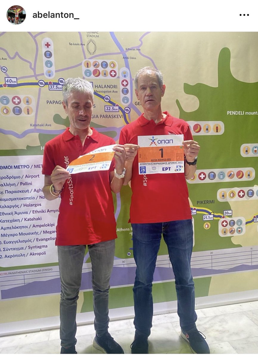 dionisio68's tweet photo. Maailmanmestarit ovat jo hakeneet kilpailunumeronsa Ateenan maratonille. #MartínFiz #AbelAnton #atletismo #España https://t.co/rvr8leADcz
