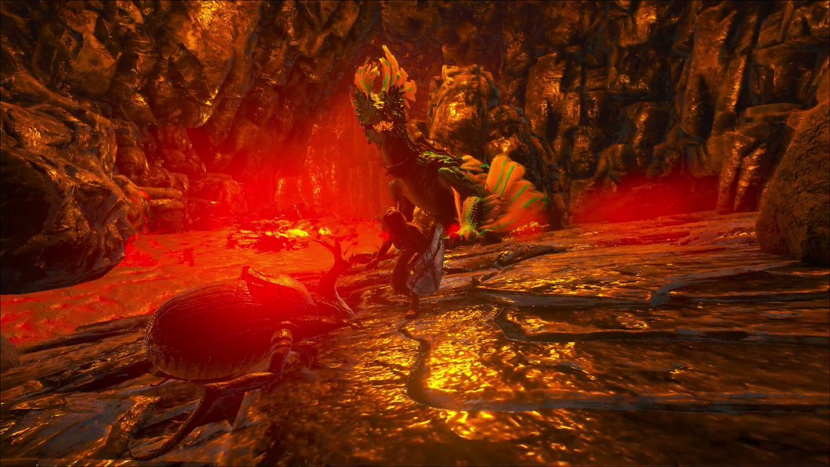 GamingCitize's tweet photo. Taming dungbeetles today at wyvern trench lava area in valguero #ARK #valguero #pcgaming #arksurvivalevolved #rockdrake #dungbeetle https://t.co/Fy8bOlKANg