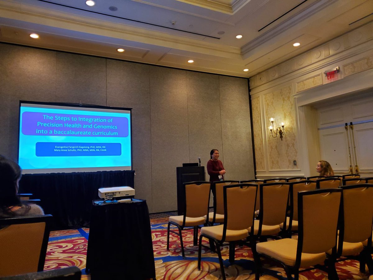 ISONG_news's tweet photo. Thank you Dr. Evangeline Fangonil-Gagalang for giving us such an informative presentation on steps to integrative of precision health and genomics into baccalaureate curriculum! Congrats on the curriculum revision of including nursing genetics! #ISONG2022 #NurseInGenetics https://t.co/ZvZybYAXe4