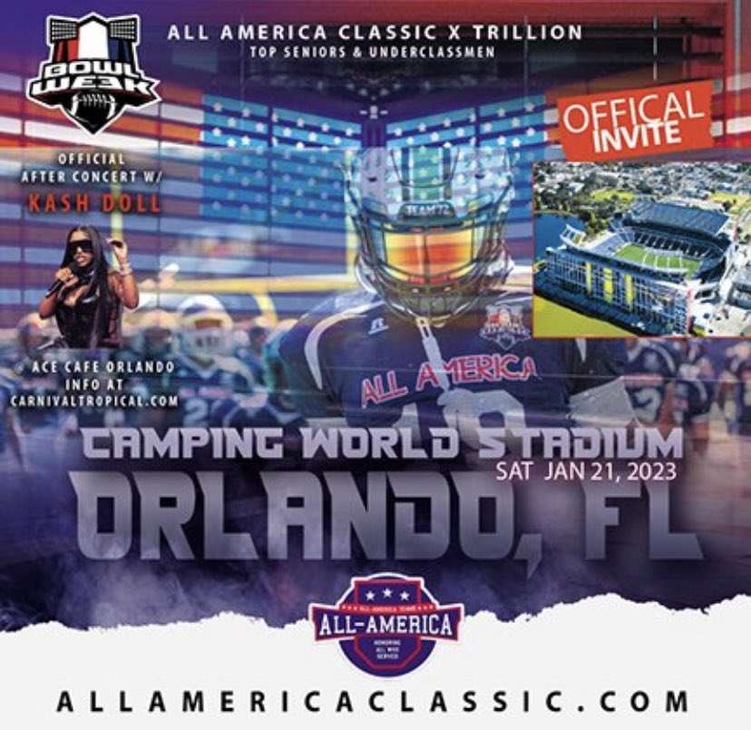 Blessed to be invited to the all American classic bowl 🙏🏽 <a href="/AllAmericaBowl/">ALL AMERICA BOWL X TRILLION</a> @AlanCrump2 @CoachAnt24 <a href="/coachhicks16/">Tim Hicks</a> <a href="/hhsfbupdates/">HHS Football Updates</a> <a href="/HobbsHideaway/">Coach Hobbs</a> <a href="/Coach_Hadsell/">Trint Hadsell</a>