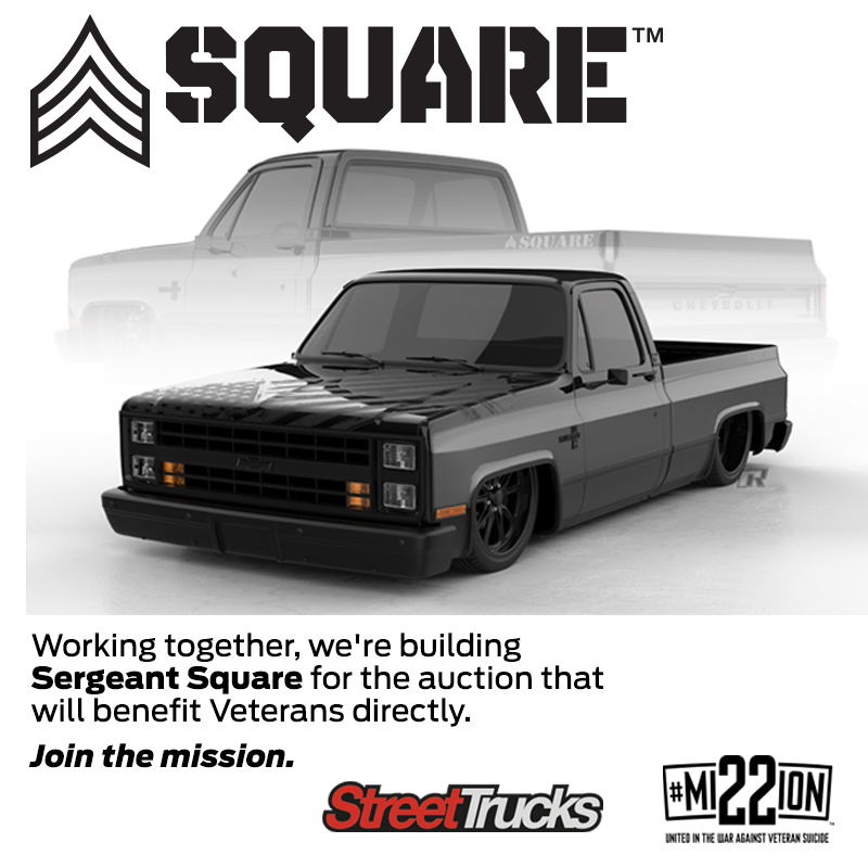 Mission22's tweet photo. Thank you to Street Trucks for tackling this awesome project to support us in our mission! Keep your eyes peeled for updates! #veteransday #streettrucks #Mission22 #UnitedWeHeal #VeteranWellness #customtrucks #chevyOBS https://t.co/5lncHQtDaz