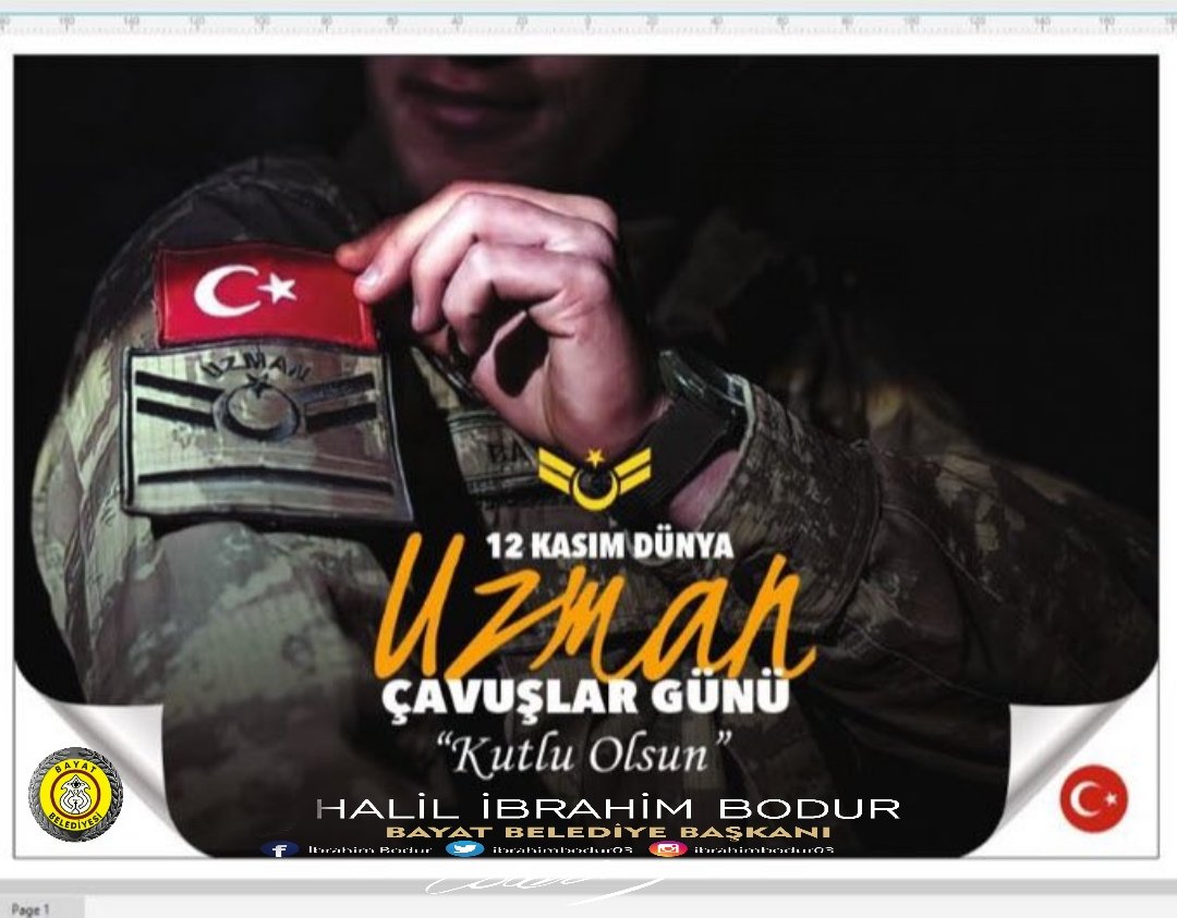 BayatBelediyesi's tweet photo. Kahraman Uzman Çavuşlarımızın 12 Kasım Uzman Çavuşlar günü kutlu olsun.

Ne büyüksün ki kanın kurtarıyor tevhidi... Bedr'in arslanları ancak, bu kadar şanlı idi. 

#UzmÇvşlarKahramandır

@ibrahimbodur03 https://t.co/5A0SHifDVN