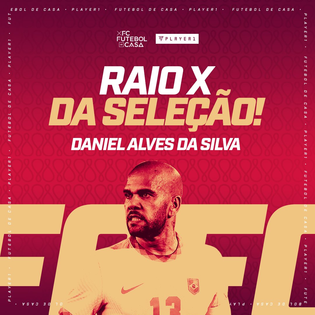 FCFuteboldeCasa's tweet photo. O #RAIOXFCFC de hoje traz um nome bem polêmico, hein 🫣

Vencedor, versátil, líder e irreverente. Esse é @DaniAlvesD2 ou melhor, o #GoodCrazy😝😎

E aí, acham que Dani vai mandar bem na Copa? Comenta aqui 🇧🇷🇧🇷

#FutebolDeCasa #CopaDoMundo #FutebolMundial https://t.co/DRSsB5rETz