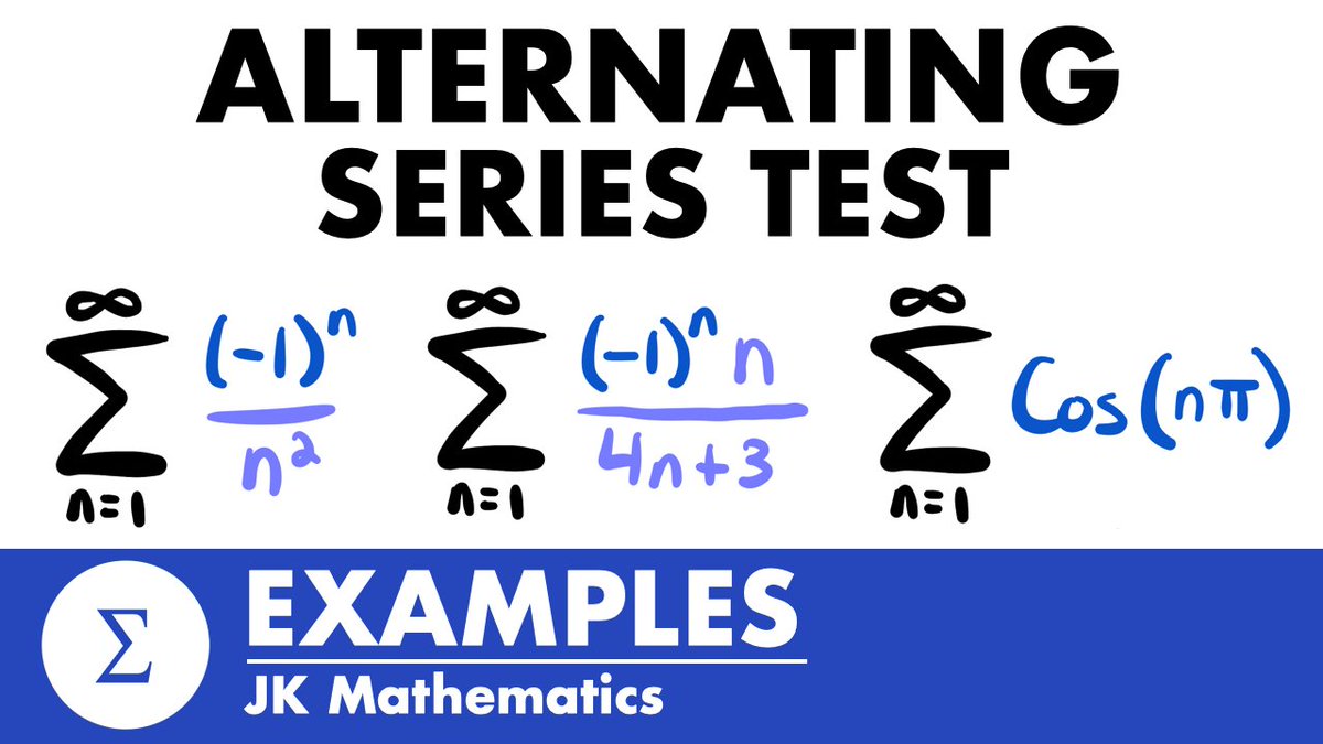 jk_mathematics's tweet photo. Practice using the alternating series test and approximating the sum of alternating series with the examples in my new video for Calculus 2 now available on YouTube!

Link: https://t.co/GXBlNLRO43

#math #calculus #series #youtube #jkmath https://t.co/lLQRstNl4r