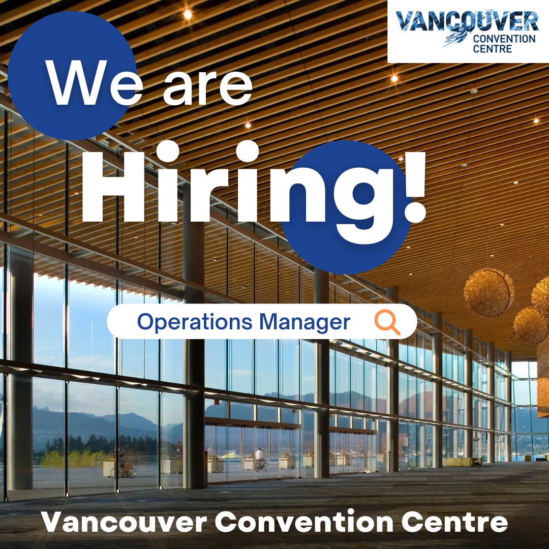 IavmRegion4's tweet photo. Vancouver, Convention Centre in British Columbia is looking for a new Operations Manager. Is that you? Please apply today or pass this on to your network. The building and scenery are unbelievable! You have to see it for yourself. https://t.co/hsiodbuUYg @IAVMRegion3 @IAVMWHQ https://t.co/lyXLJiOObR