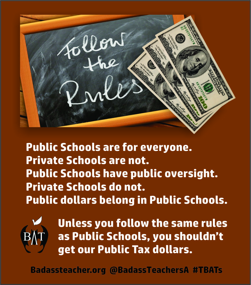 Public money should go to public schools, not private ones. It just makes sense. #CommonGood #TBATs #SupportPublicSchools .@MIBATS .@AFTBATcaucus .@OhioBATs .@NEABATCaucus .@PennBat .@VirginiaBATs .@BATs_DC .@NYStateBATs .@NPEaction .@Network4pubEd .@MarylandBAT .@IllinoisBATs