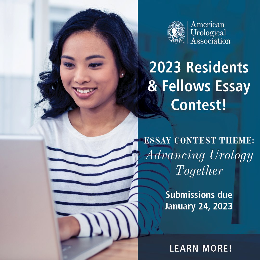 Calling all medical students, residents and fellows to participate in the 6th Annual AUA Essay Contest! Winning essay will be recognized at AUA2023 in Chicago and will be published in the The Journal of Urology®. Check out the essay theme and requirements! bit.ly/3O0I4Tp
