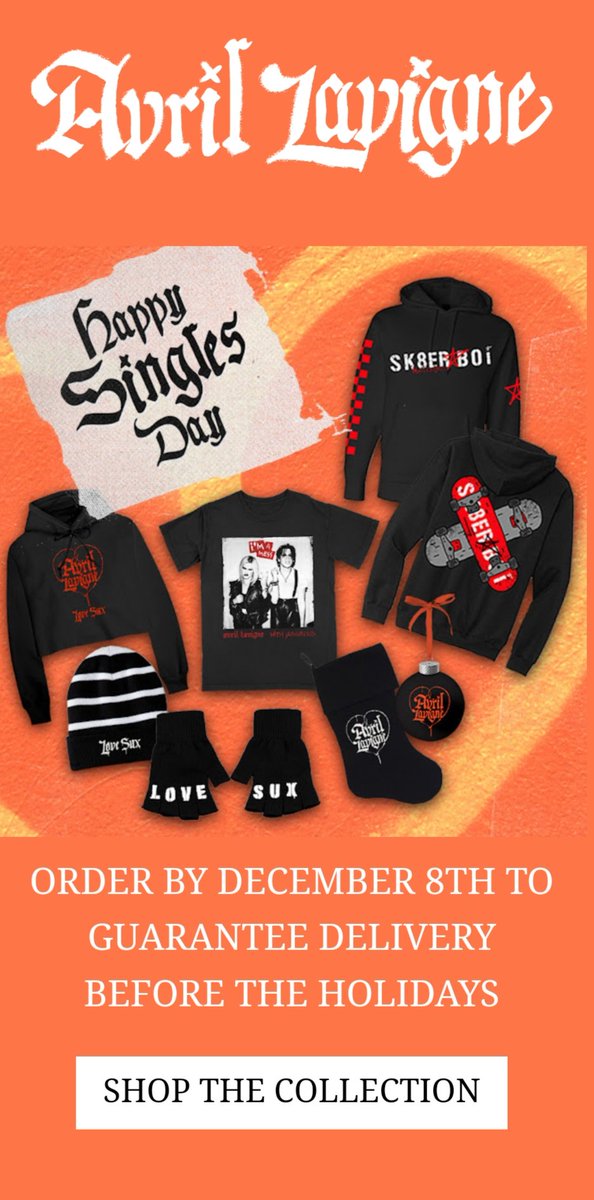 Avrilのオフィシャルストアにホリデーシーズンの新商品が！！
12月8日までのオーダーでクリスマス休暇に届くそうです🎄
(北米のみかな)
store.avrillavigne.com/?utm_source=do…