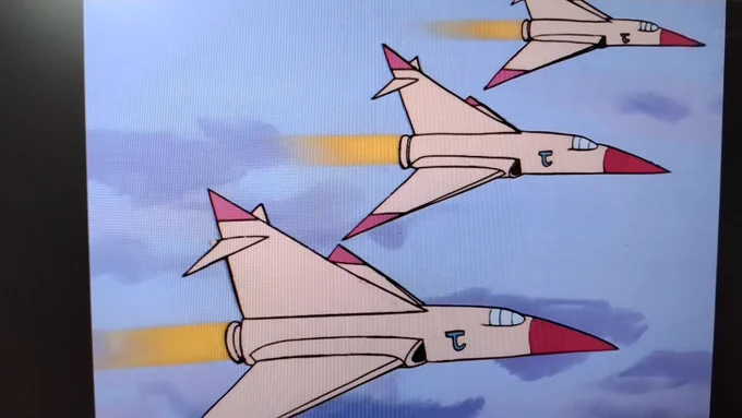 50年前のアニメの飛行機は味わい深い。Jが裏返ってるし。 